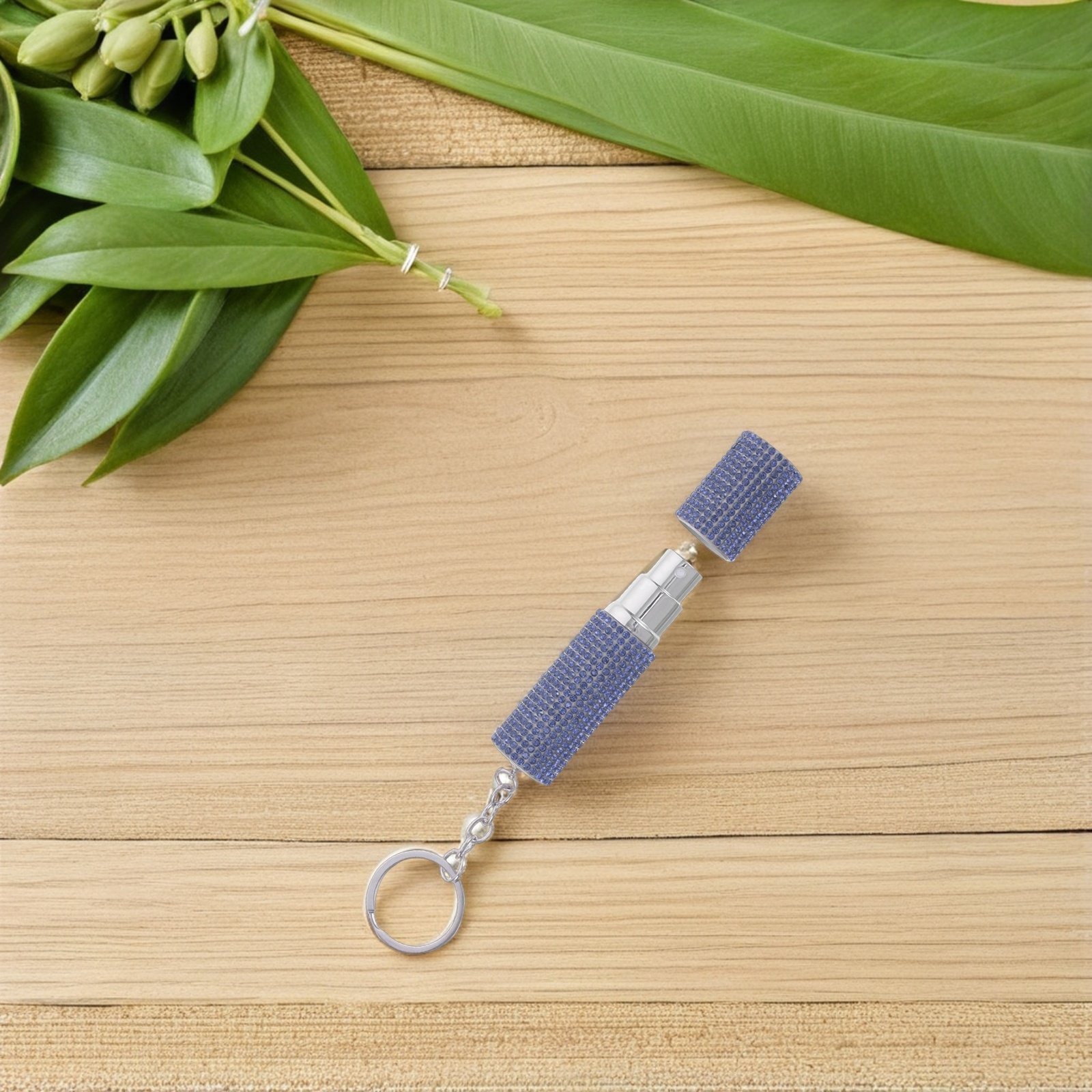 Perfume Fragrance Blue - Rhinestone Perfume Bottle Keychain 0.17oz Blue